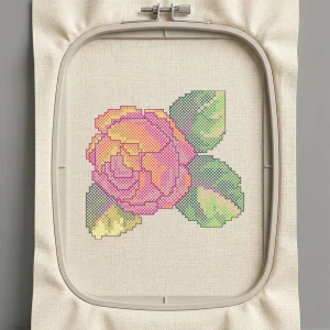 Дизайн машинной вышивки. Роза (Размер 92x86мм). Форматы: DST PES JEF VP3 EXP XXX . Стежков: 11748