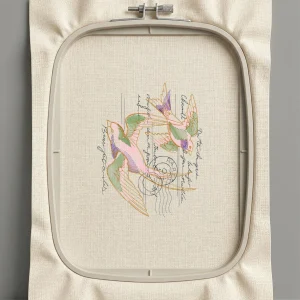 Дизайн машинной вышивки. Птицы (Размер 149x191мм). Форматы: DST PES JEF VP3 EXP XXX . Стежков: 20054