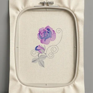 Дизайн машинной вышивки. Роза (Размер 79x105мм). Форматы: DST PES JEF VP3 EXP XXX . Стежков: 5127