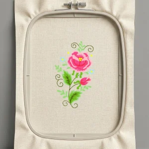 Дизайн машинной вышивки. Роза (Размер 59x100мм). Форматы: DST PES JEF VP3 EXP XXX . Стежков: 8663