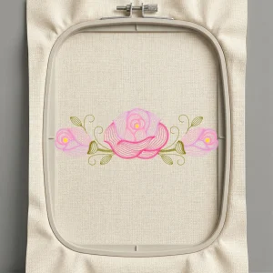 Дизайн машинной вышивки. Роза (Размер 125x44мм). Форматы: DST PES JEF VP3 EXP XXX . Стежков: 4169