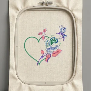 Дизайн машинной вышивки. Роза (Размер 124x118мм). Форматы: DST PES JEF VP3 EXP XXX . Стежков: 3946