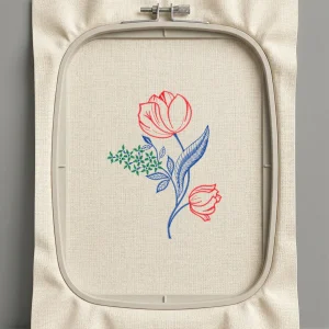 Дизайн машинной вышивки. Роза (Размер 126x163мм). Форматы: DST PES JEF VP3 EXP XXX . Стежков: 6136