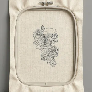 Дизайн машинной вышивки. Роза (Размер 108x174мм). Форматы: DST PES JEF VP3 EXP XXX . Стежков: 13926