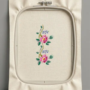 Дизайн машинной вышивки. Роза (Размер 82x184мм). Форматы: DST PES JEF VP3 EXP XXX . Стежков: 13148