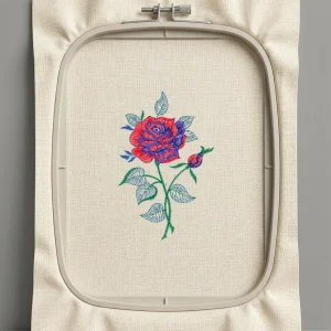 Дизайн машинной вышивки. Роза (Размер 88x138мм). Форматы: DST PES JEF VP3 EXP XXX . Стежков: 7015