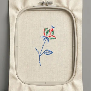 Дизайн машинной вышивки. Роза (Размер 75x146мм). Форматы: DST PES JEF VP3 EXP XXX . Стежков: 3116