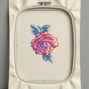 Дизайн машинной вышивки. Роза (Размер 104x148мм). Форматы: DST PES JEF VP3 EXP XXX . Стежков: 10934