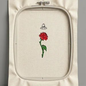 Дизайн машинной вышивки. Роза (Размер 39x60мм). Форматы: DST PES JEF VP3 EXP XXX . Стежков: 1818