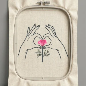 Дизайн машинной вышивки. Роза (Размер 97x74мм). Форматы: DST PES JEF VP3 EXP XXX . Стежков: 5965