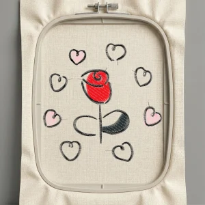 Дизайн машинной вышивки. Любовь (Размер 119x119мм). Форматы: DST PES JEF VP3 EXP XXX . Стежков: 6305