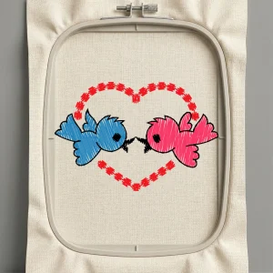 Дизайн машинной вышивки. Любовь (Размер 51x34мм). Форматы: DST PES JEF VP3 EXP XXX . Стежков: 1479