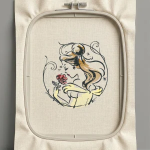 Дизайн машинной вышивки. Роза (Размер 130x133мм). Форматы: DST PES JEF VP3 EXP XXX . Стежков: 14485