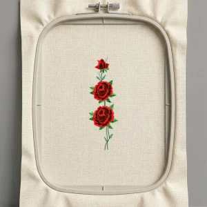 Дизайн машинной вышивки. Роза (Размер 59x178мм). Форматы: DST PES JEF VP3 EXP XXX . Стежков: 22495