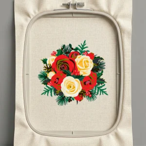 Дизайн машинной вышивки. Роза (Размер 159x148мм). Форматы: DST PES JEF VP3 EXP XXX . Стежков: 64296