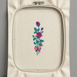 Дизайн машинной вышивки. Роза (Размер 46x130мм). Форматы: DST PES JEF VP3 EXP XXX . Стежков: 5234