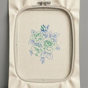 Дизайн машинной вышивки. Роза (Размер 147x184мм). Форматы: DST PES JEF VP3 EXP XXX . Стежков: 6543