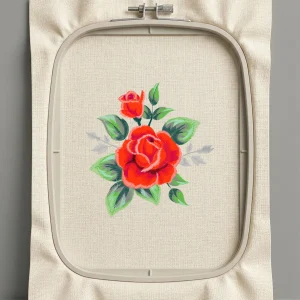 Дизайн машинной вышивки. Роза (Размер 143x150мм). Форматы: DST PES JEF VP3 EXP XXX . Стежков: 26673