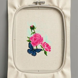 Дизайн машинной вышивки. Роза (Размер 142x198мм). Форматы: DST PES JEF VP3 EXP XXX . Стежков: 61709