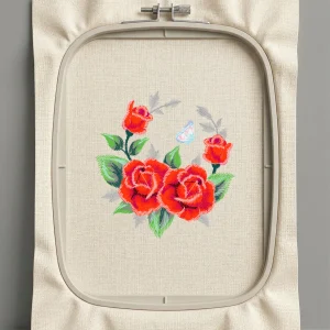 Дизайн машинной вышивки. Роза (Размер 92x98мм). Форматы: DST PES JEF VP3 EXP XXX . Стежков: 15390