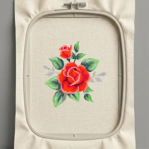 Дизайн машинной вышивки. Роза (Размер 92x97мм). Форматы: DST PES JEF VP3 EXP XXX . Стежков: 13601