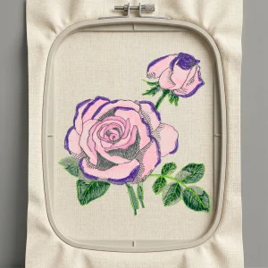 Дизайн машинной вышивки. Роза (Размер 74x80мм). Форматы: DST PES JEF VP3 EXP XXX . Стежков: 17781