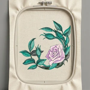 Дизайн машинной вышивки. Роза (Размер 75x72мм). Форматы: DST PES JEF VP3 EXP XXX . Стежков: 9879