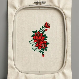 Дизайн машинной вышивки. Роза (Размер 90x149мм). Форматы: DST PES JEF VP3 EXP XXX . Стежков: 22562