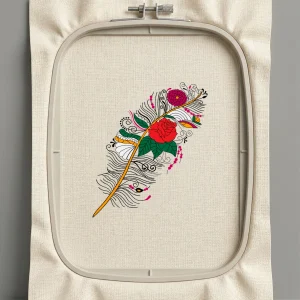 Дизайн машинной вышивки. Роза (Размер 128x150мм). Форматы: DST PES JEF VP3 EXP XXX . Стежков: 21122