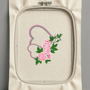 Дизайн машинной вышивки. Роза (Размер 128x146мм). Форматы: DST PES JEF VP3 EXP XXX . Стежков: 25445