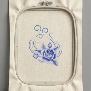 Дизайн машинной вышивки. Роза (Размер 122x150мм). Форматы: DST PES JEF VP3 EXP XXX . Стежков: 11600