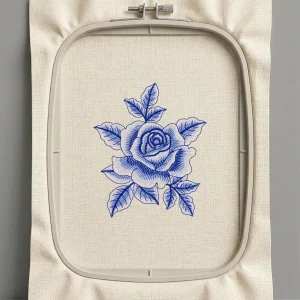 Дизайн машинной вышивки. Роза (Размер 64x76мм). Форматы: DST PES JEF VP3 EXP XXX . Стежков: 7103