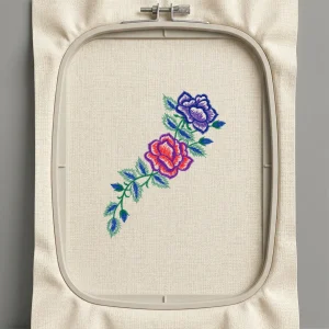 Дизайн машинной вышивки. Роза (Размер 145x174мм). Форматы: DST PES JEF VP3 EXP XXX . Стежков: 9318