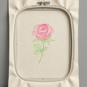 Дизайн машинной вышивки. Роза (Размер 49x86мм). Форматы: DST PES JEF VP3 EXP XXX . Стежков: 3911