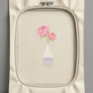 Дизайн машинной вышивки. Роза (Размер 59x117мм). Форматы: DST PES JEF VP3 EXP XXX . Стежков: 6734