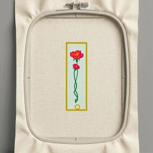 Дизайн машинной вышивки. Роза (Размер 54x172мм). Форматы: DST PES JEF VP3 EXP XXX . Стежков: 15670