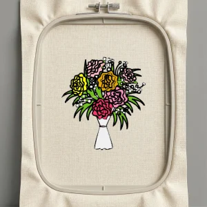 Дизайн машинной вышивки. Роза (Размер 87x97мм). Форматы: DST PES JEF VP3 EXP XXX . Стежков: 41002