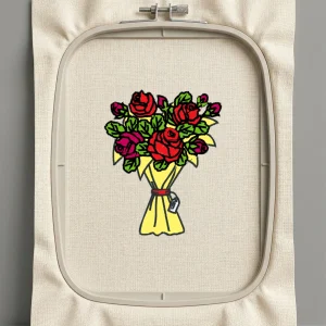 Дизайн машинной вышивки. Роза (Размер 79x98мм). Форматы: DST PES JEF VP3 EXP XXX . Стежков: 39168