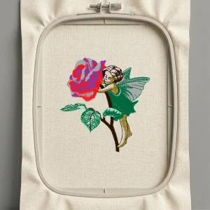 Дизайн машинной вышивки. Роза (Размер 76x80мм). Форматы: DST PES JEF VP3 EXP XXX . Стежков: 10395