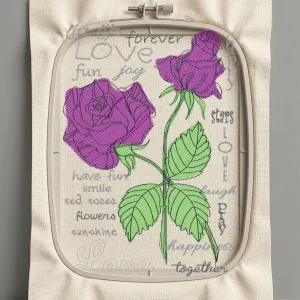 Дизайн машинной вышивки. Роза (Размер 124x180мм). Форматы: DST PES JEF VP3 EXP XXX . Стежков: 32231