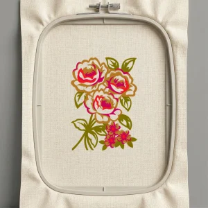 Дизайн машинной вышивки. Роза (Размер 172x241мм). Форматы: DST PES JEF VP3 EXP XXX . Стежков: 56155