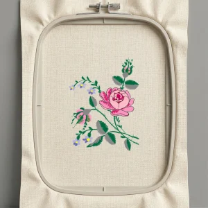 Дизайн машинной вышивки. Роза (Размер 103x137мм). Форматы: DST PES JEF VP3 EXP XXX . Стежков: 12740