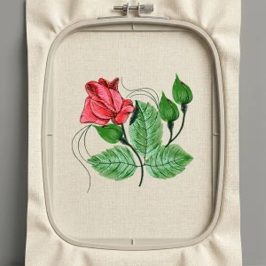 Дизайн машинной вышивки. Роза (Размер 106x104мм). Форматы: DST PES JEF VP3 EXP XXX . Стежков: 10805