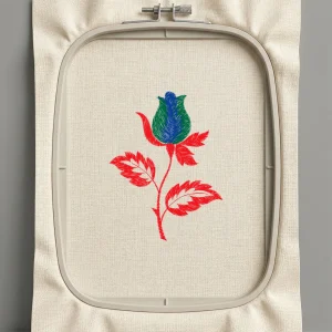 Дизайн машинной вышивки. Роза (Размер 86x113мм). Форматы: DST PES JEF VP3 EXP XXX . Стежков: 5335