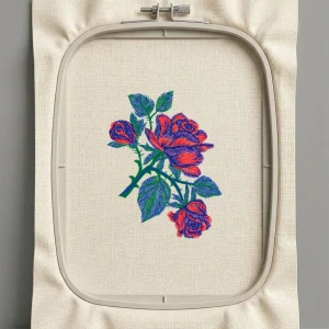 Дизайн машинной вышивки. Роза (Размер 126x161мм). Форматы: DST PES JEF VP3 EXP XXX . Стежков: 21729