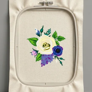 Дизайн машинной вышивки. Роза (Размер 140x147мм). Форматы: DST PES JEF VP3 EXP XXX . Стежков: 38547