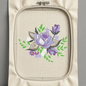 Дизайн машинной вышивки. Роза (Размер 125x99мм). Форматы: DST PES JEF VP3 EXP XXX . Стежков: 11004