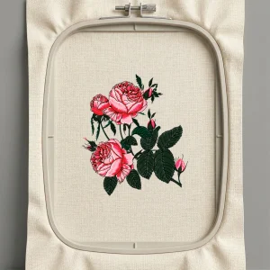 Дизайн машинной вышивки. Роза (Размер 105x121мм). Форматы: DST PES JEF VP3 EXP XXX . Стежков: 30627