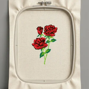 Дизайн машинной вышивки. Роза (Размер 103x160мм). Форматы: DST PES JEF VP3 EXP XXX . Стежков: 19978