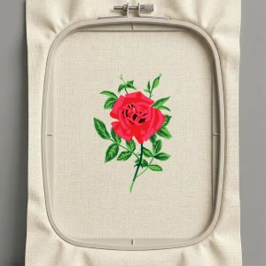 Дизайн машинной вышивки. Роза (Размер 113x170мм). Форматы: DST PES JEF VP3 EXP XXX . Стежков: 29572